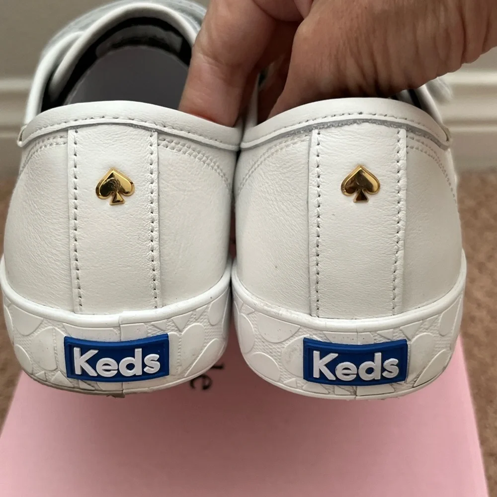 Kate Spade Keds White Women's Leather Sneakers Sz 7 - Picture 4 of 7